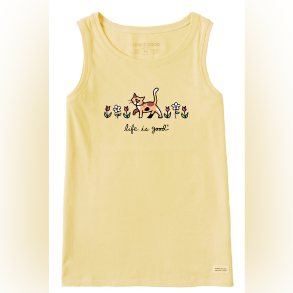 NWT Women's Vintage Al Flowers Crusher Sleeveless Tank Sandy Yellow XXL Shirt